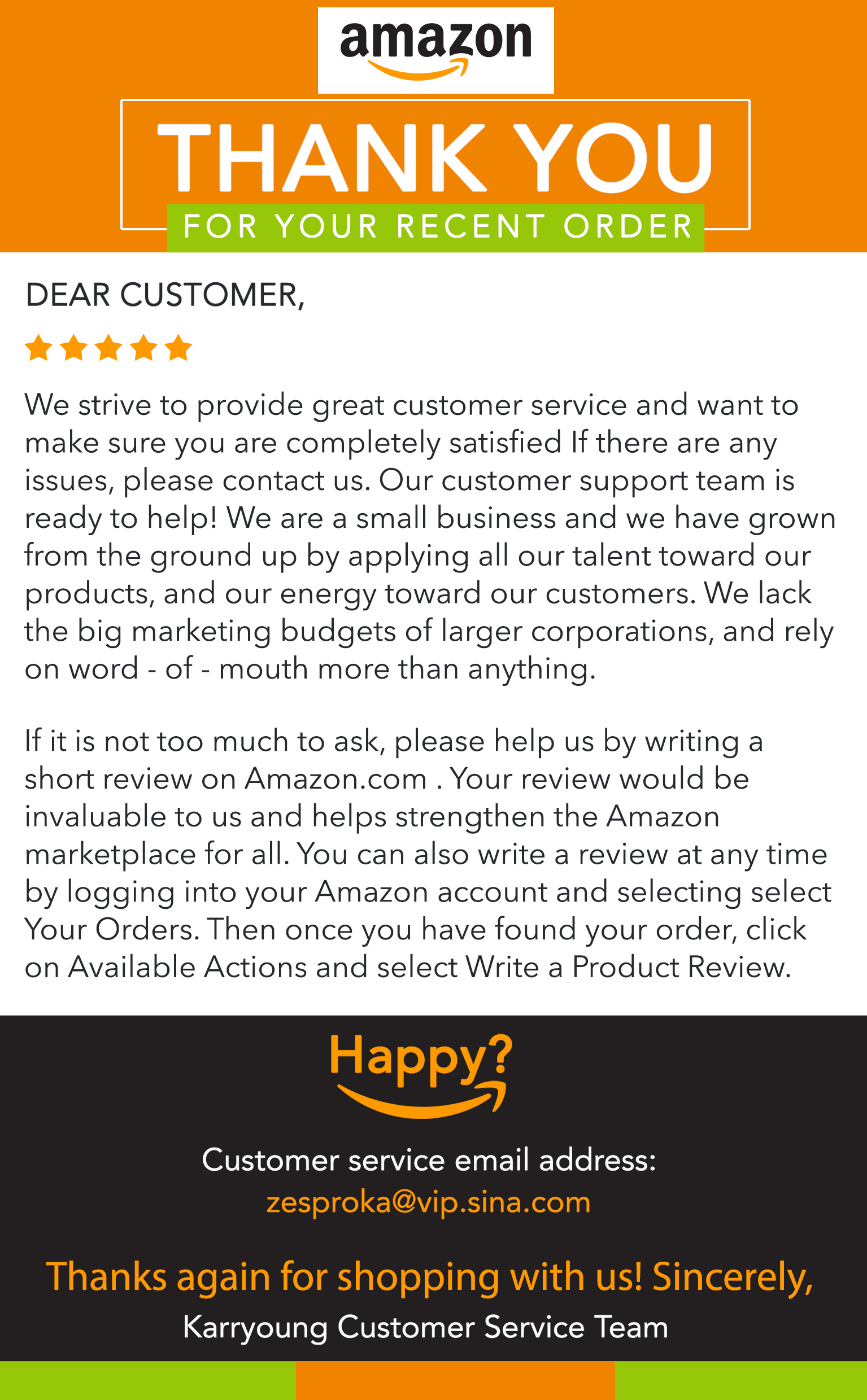 Amazon Product Insert Design